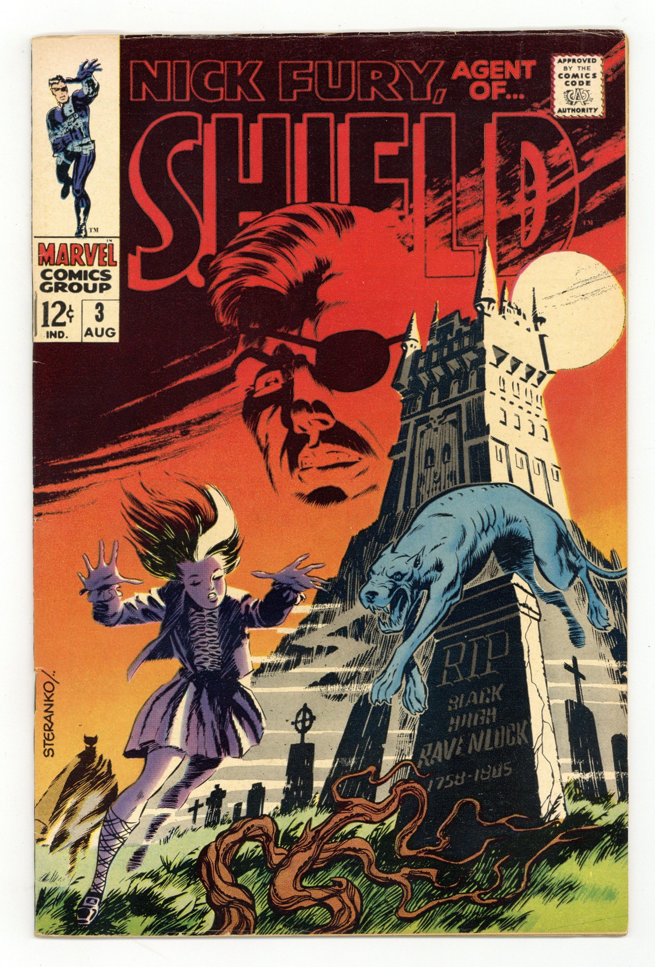 Nick Fury comic cover art with eyepatch