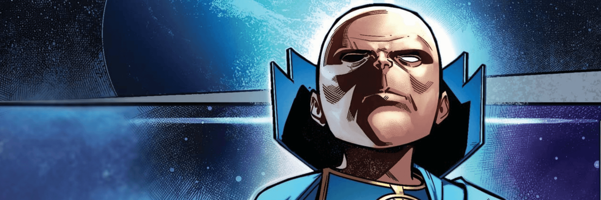 Uatu the Watcher looking out over space, comic art