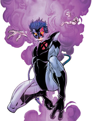 Nightcrawler in X-Men costume comic art