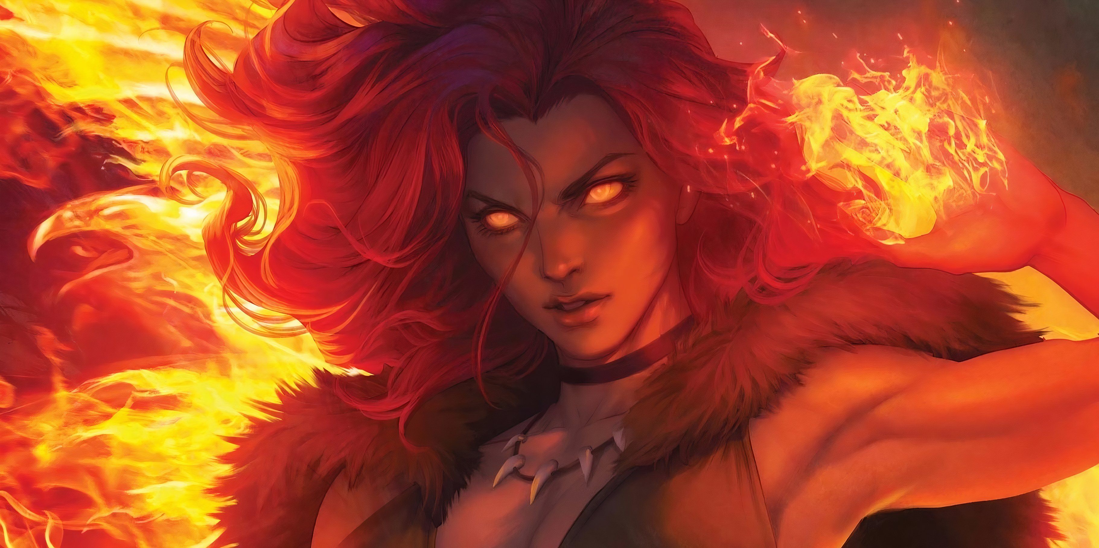 Firehair wreathed in the Phoenix Force
