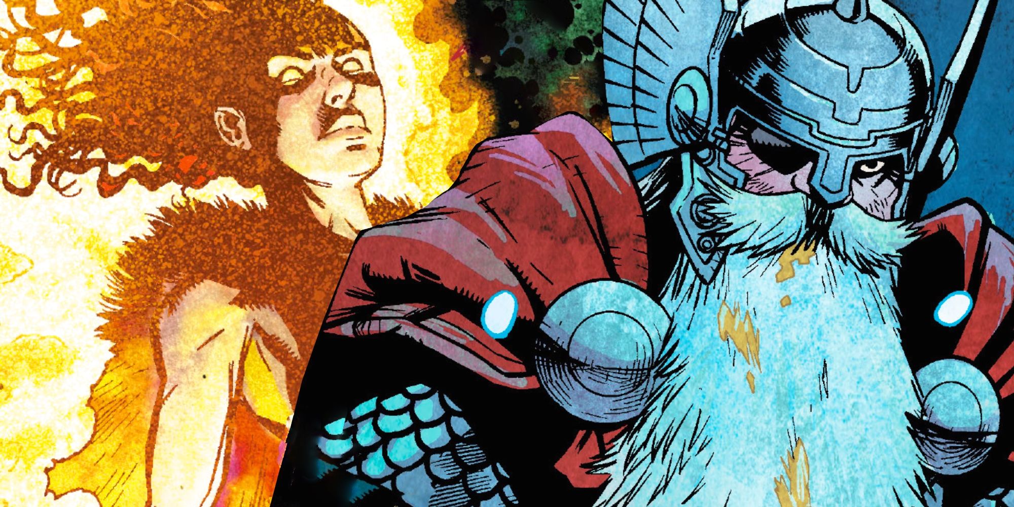 Odin with the prehistoric Avengers, comic art