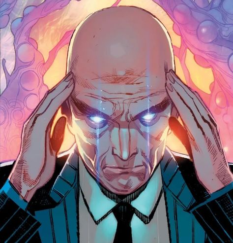 Professor X using his telepathy, eyes glowing