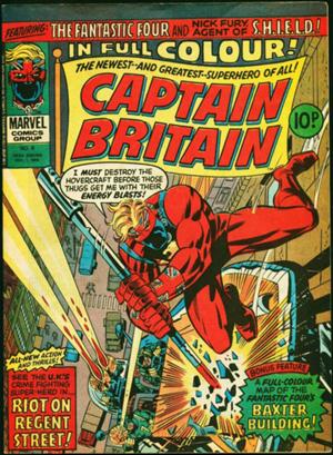 Captain Britain #8 (1976) cover, Marvel UK — first appearance of Betsy Braddock