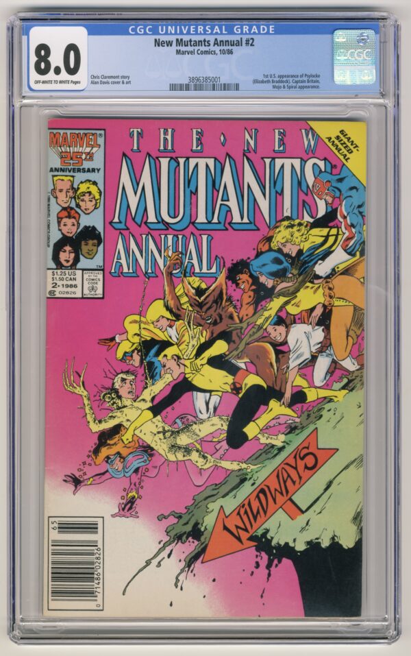 New Mutants Annual #2 cover, Psylocke's first U.S. appearance