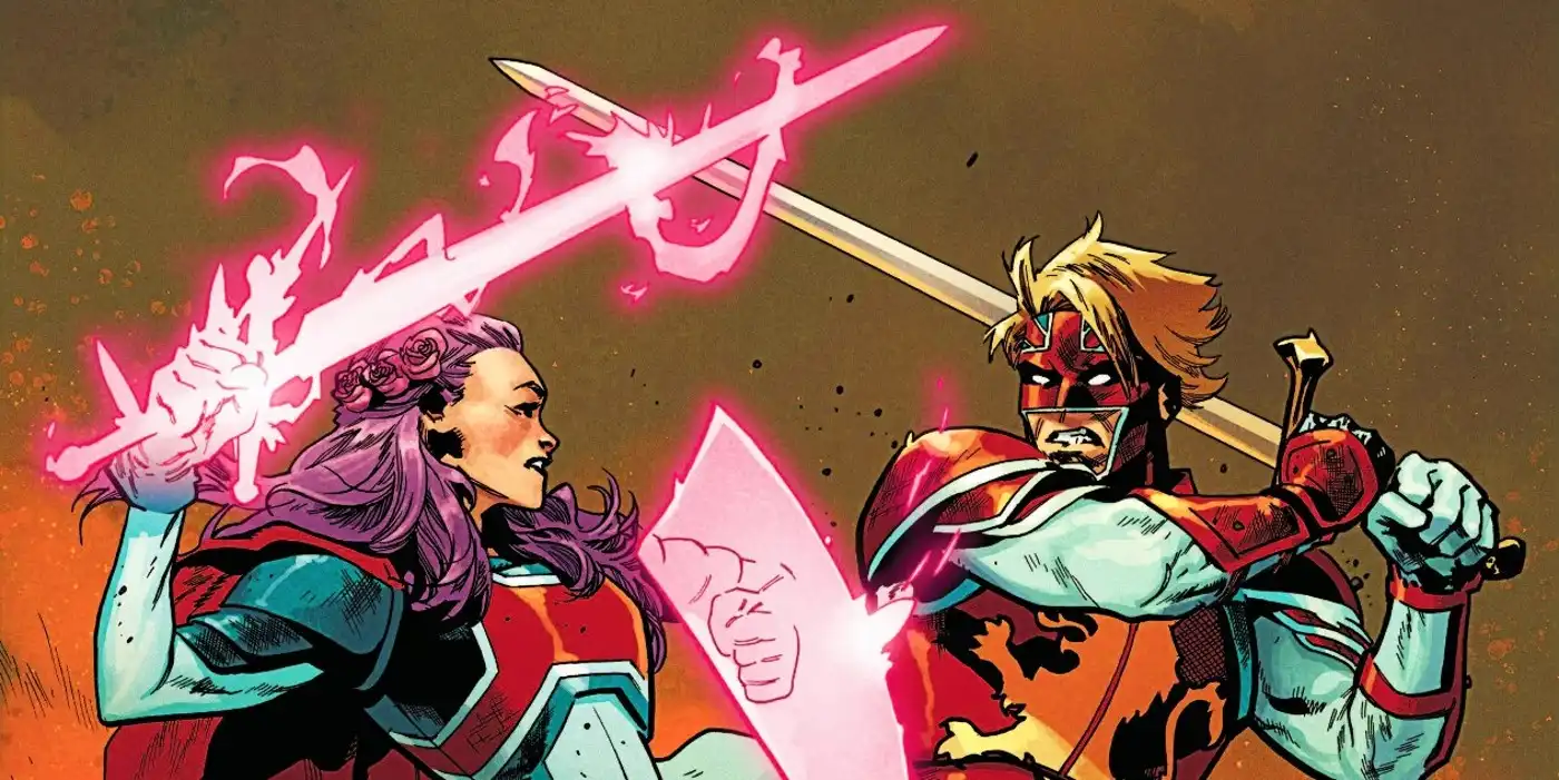 Betsy and Brian Braddock comic art