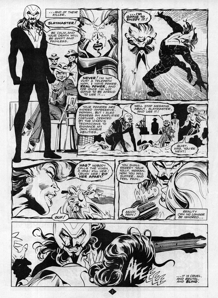 Betsy Braddock fighting Slaymaster comic page