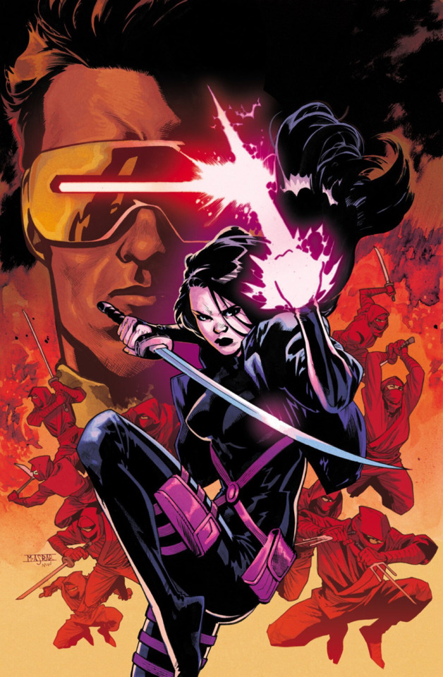 Kwannon comic cover art with Cyclops and Hand ninjas