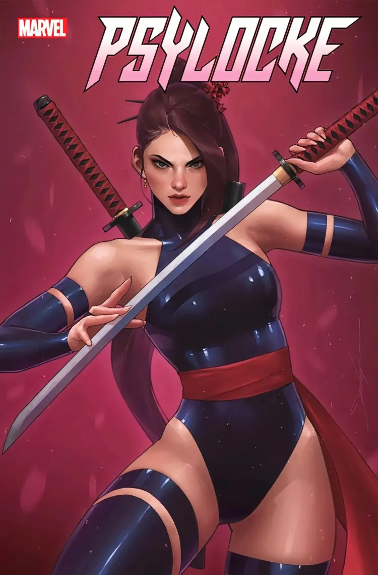 Psylocke solo series cover art with katana
