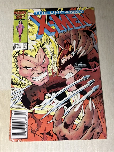 Uncanny X-Men 213 comic cover with Sabretooth and Wolverine