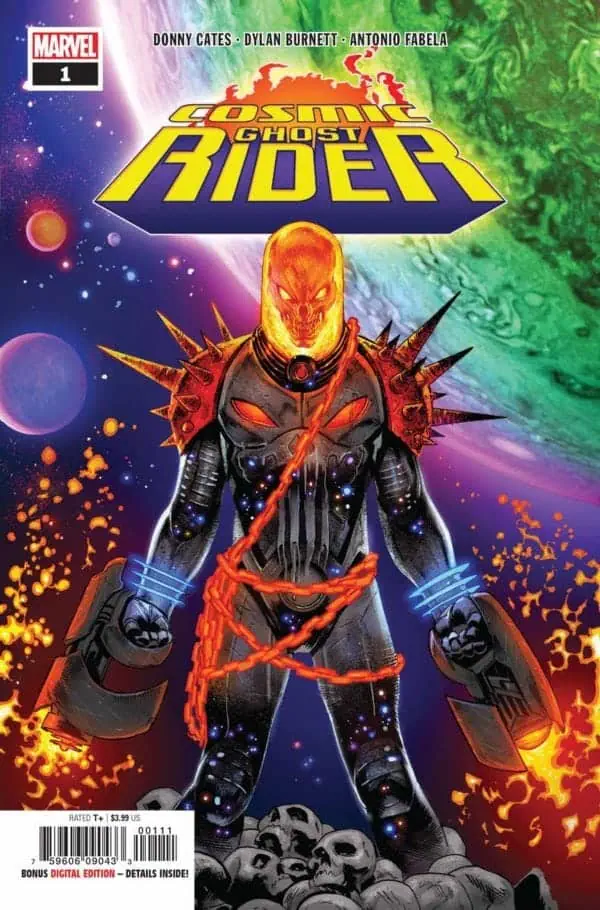 Cosmic Ghost Rider issue 1 cover, flaming skull