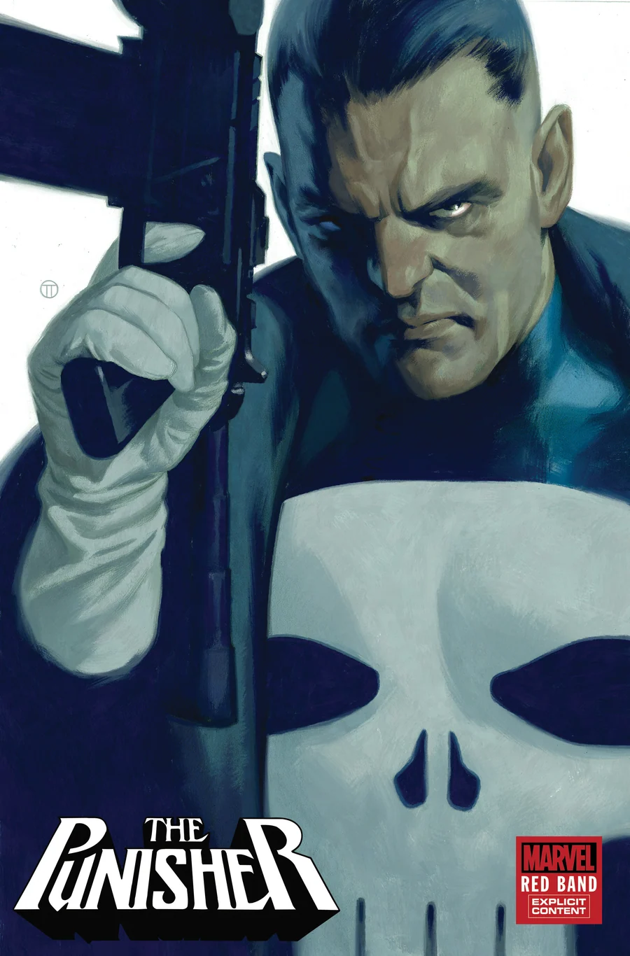 The Punisher portrait showing skull costume comic art