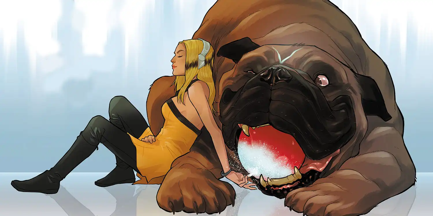 Crystal of the Inhumans resting against Lockjaw