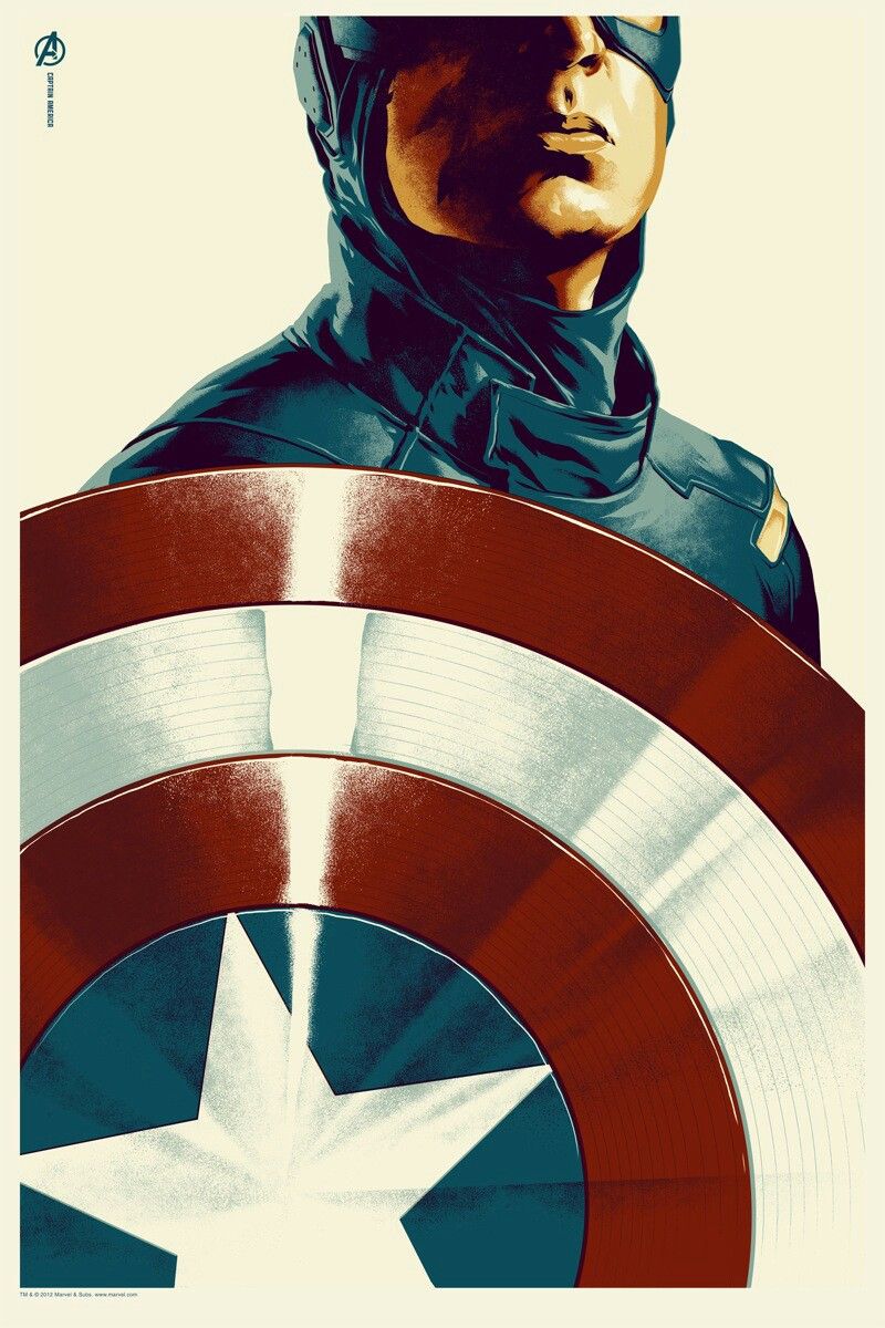 Captain America poster art with his shield