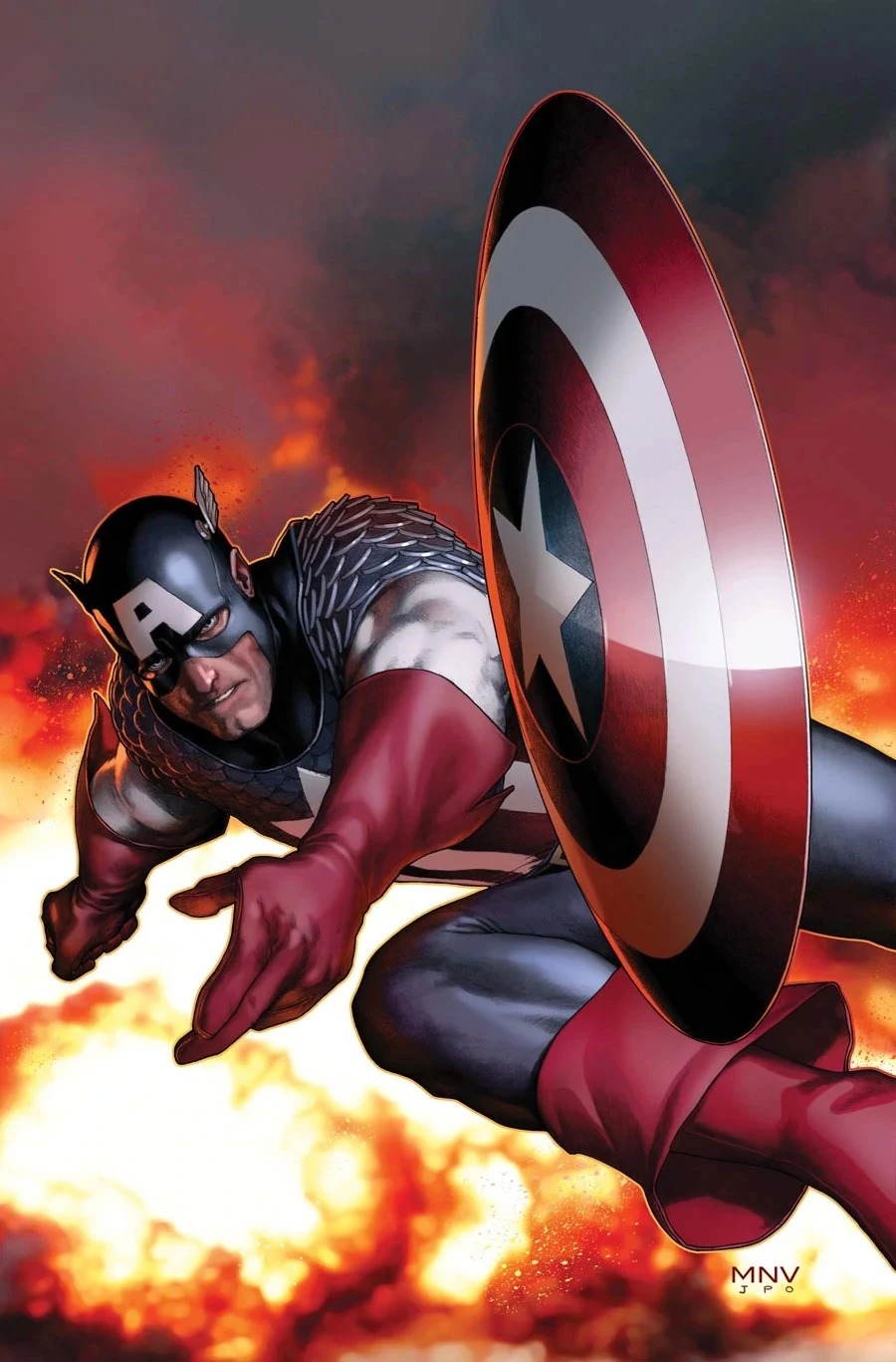 Captain America with his shield