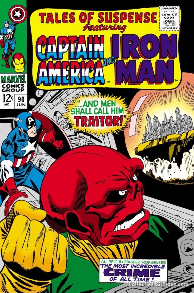 Tales of Suspense #90 cover with Red Skull looming over Captain America