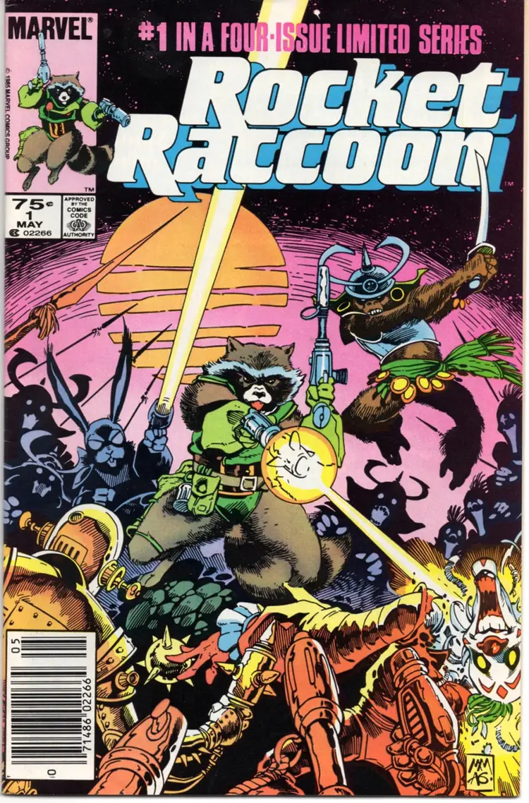 Rocket Raccoon comic cover with gun art