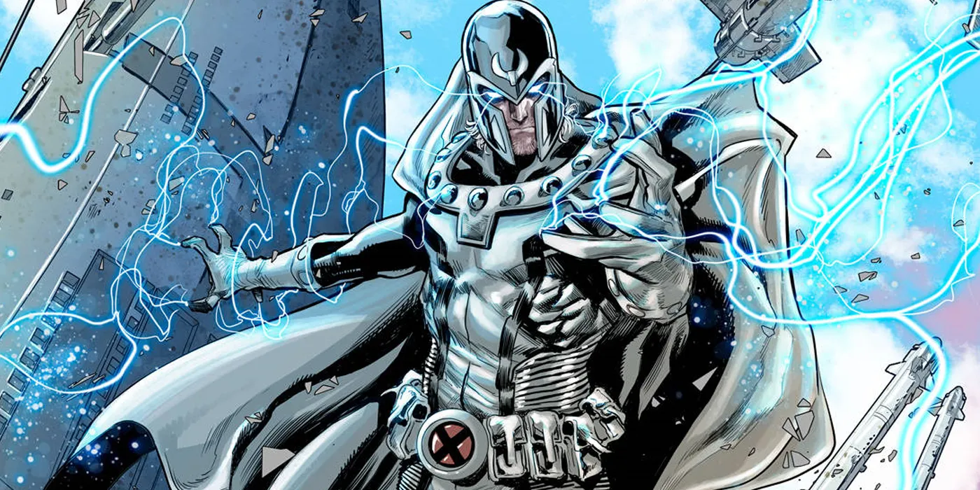 Magneto in white Krakoa-era costume, comic art