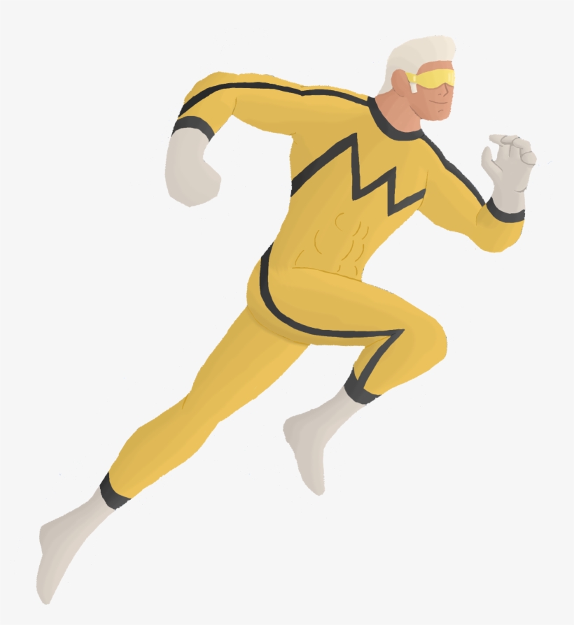 The Whizzer in yellow costume running