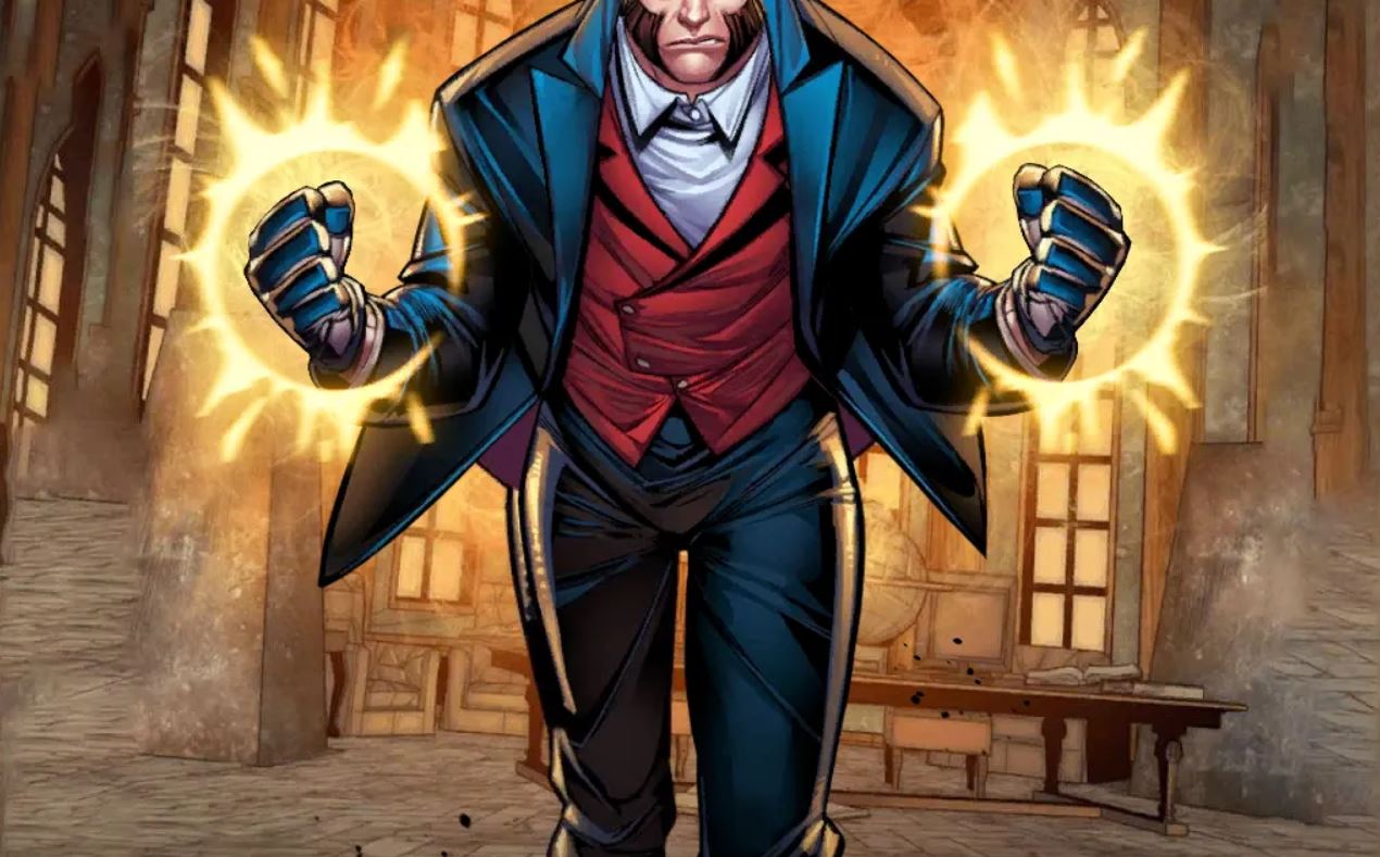 Sebastian Shaw portrait art in Hellfire Club dress