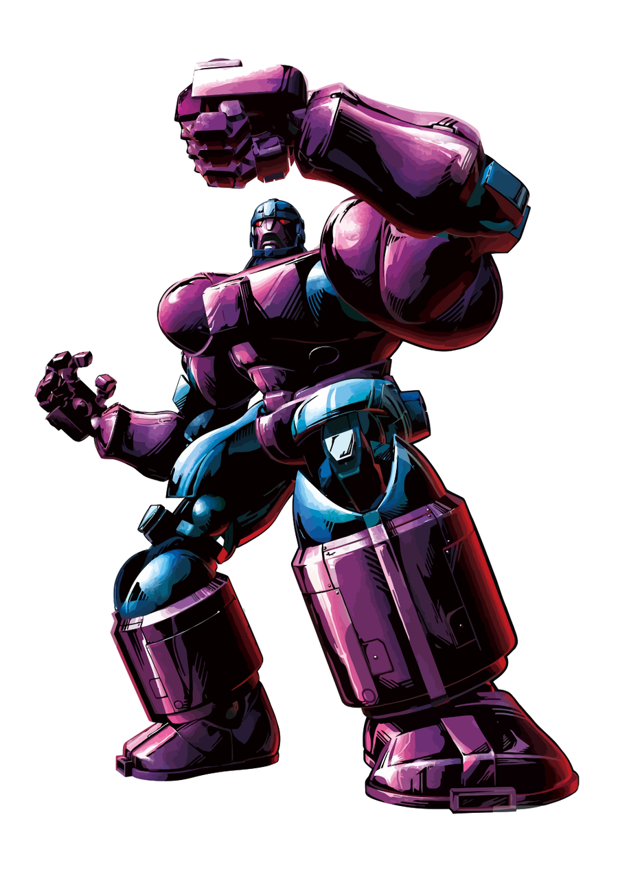 Sentinel character art, purple and pink armour