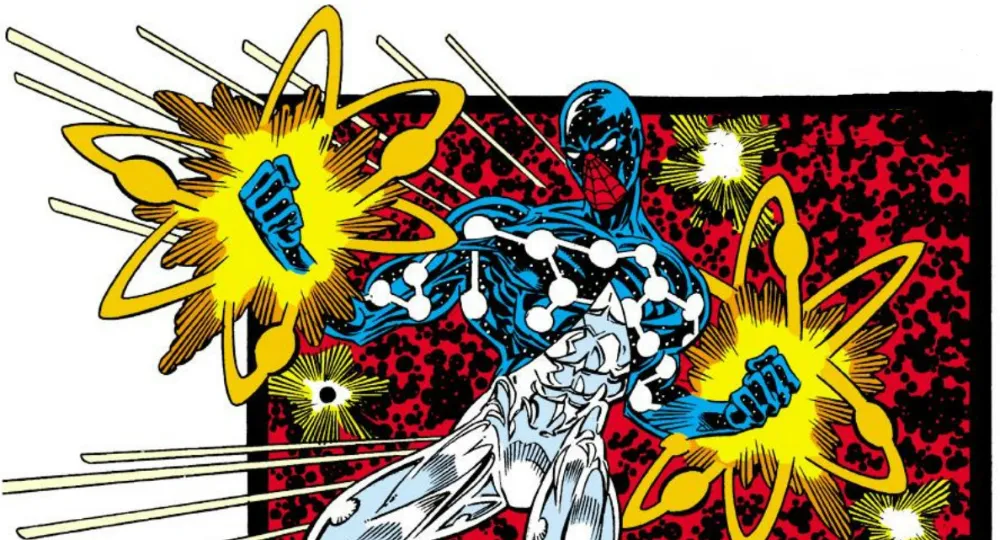 Captain Universe Spider-Man with starfield costume and glowing fists
