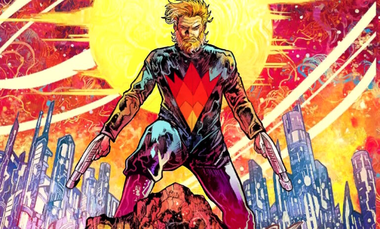 Star-Lord in cosmic artwork associated with the Master of the Sun