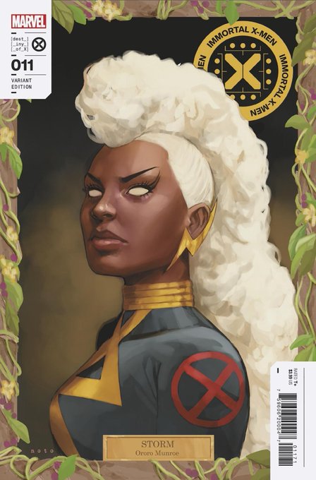 Storm portrait cover with voluminous white hair and gold jewellery