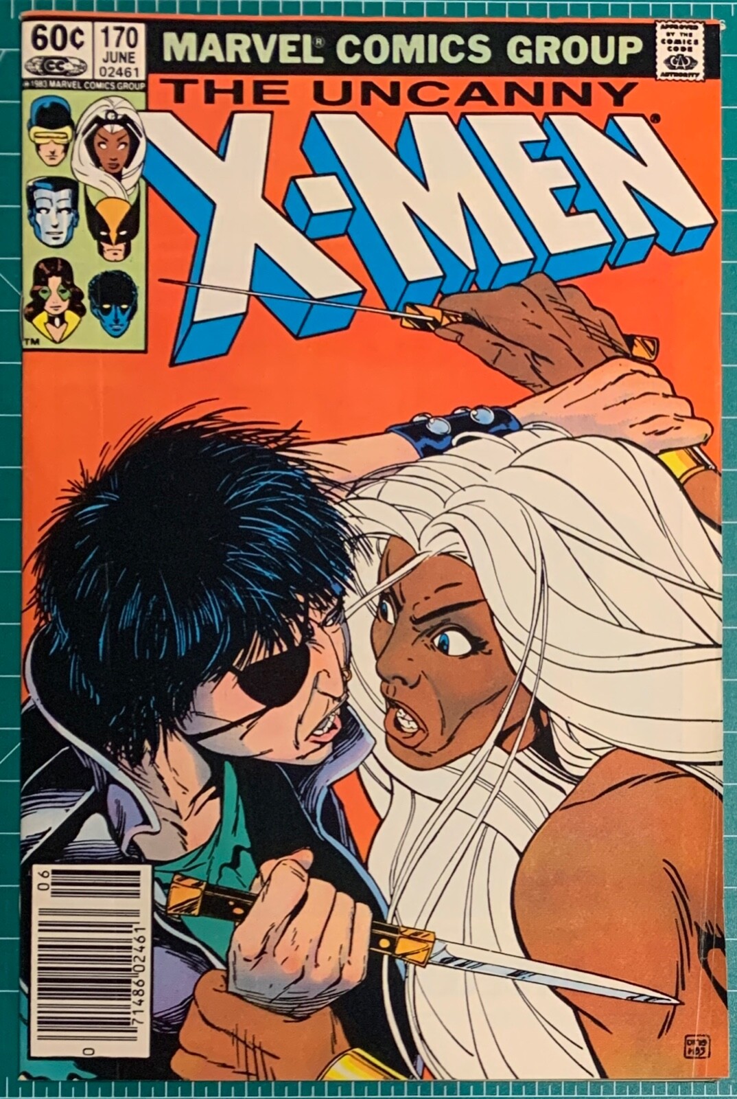 Cover of Uncanny X-Men number 170 showing the Storm and Callisto confrontation