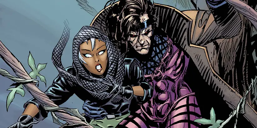 Young Storm with Gambit comic art