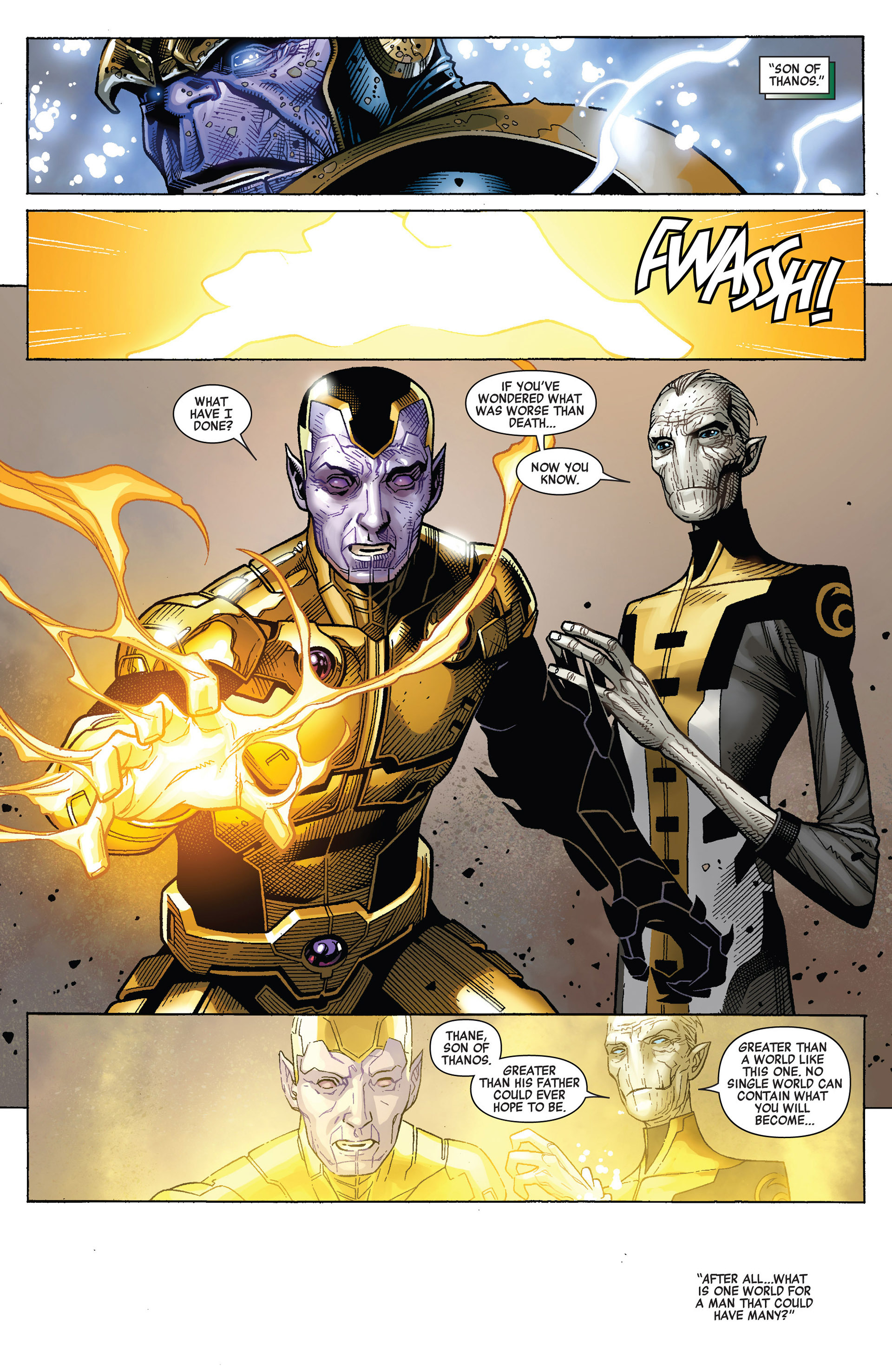 Thanos comic art from the Infinity era