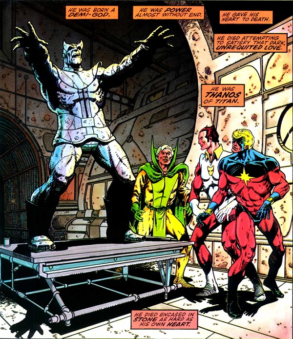 Classic Jim Starlin Thanos comic panel