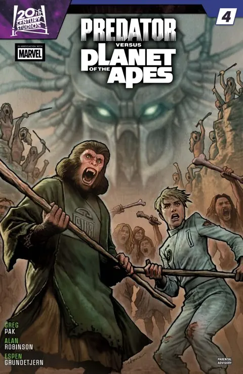 Predator vs. The Planet of the Apes #4 cover art