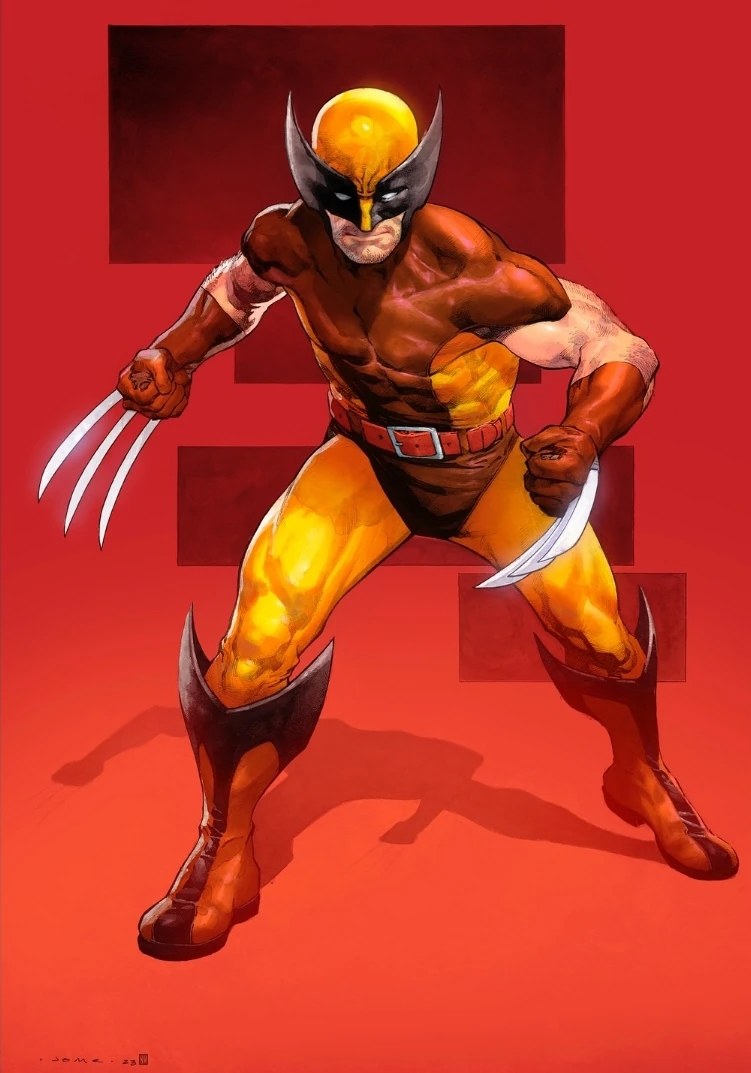 Wolverine with claws extended comic art
