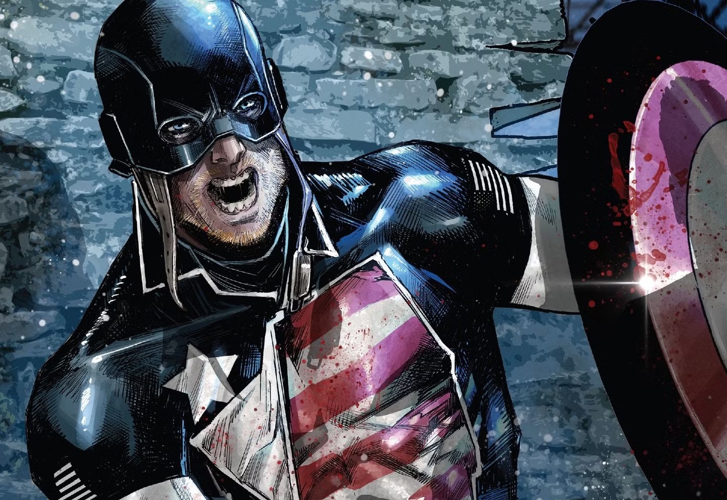 John Walker as Captain America in comic art