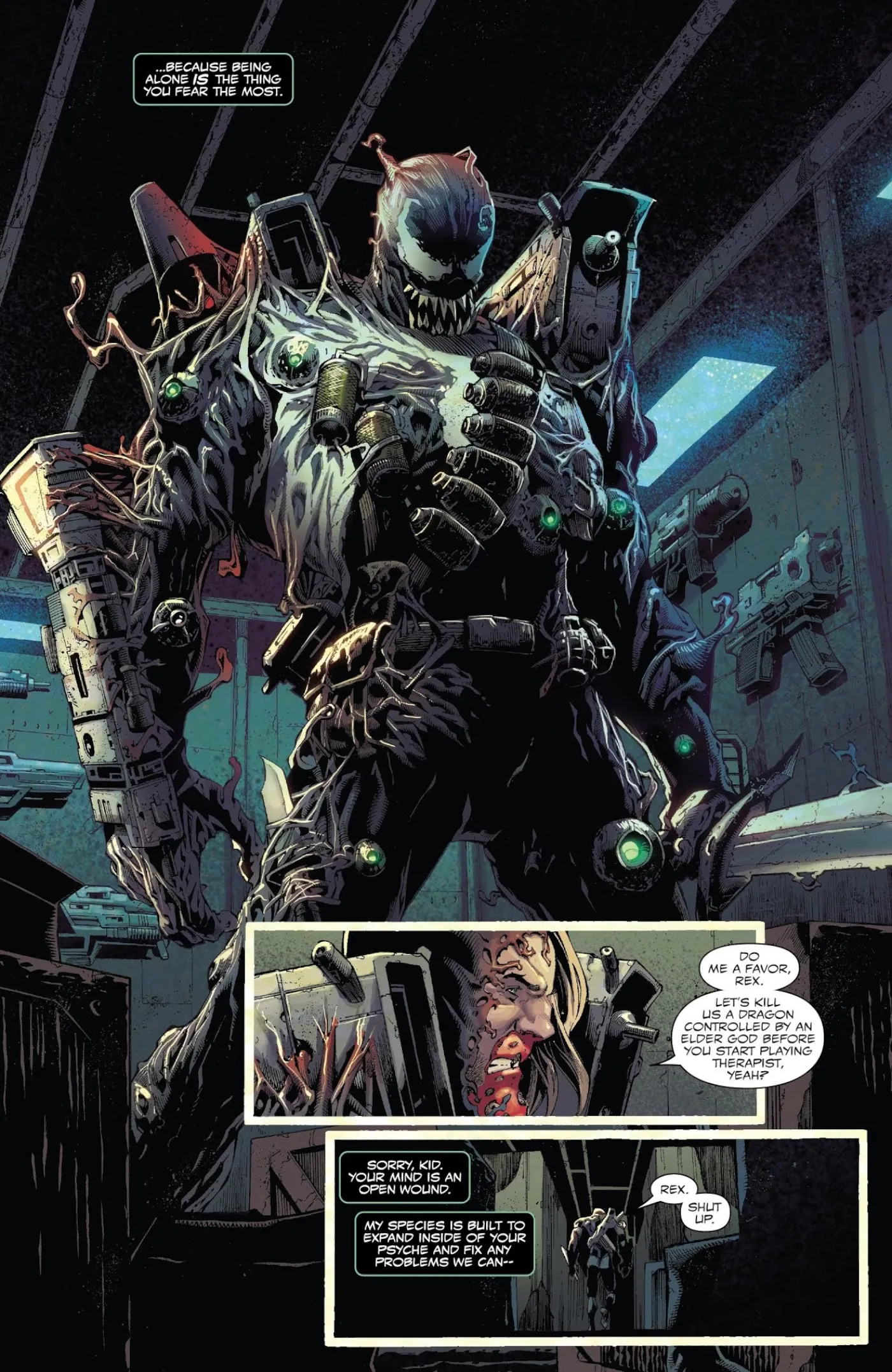 Venom symbiote comic art, the black suit