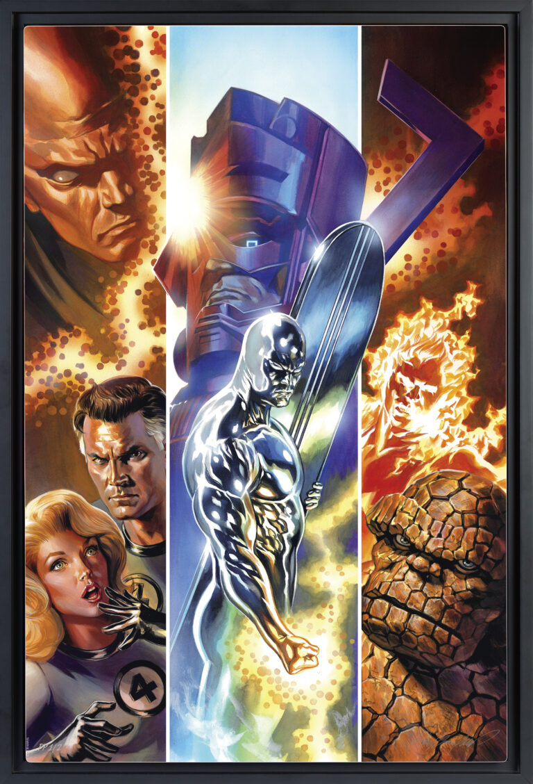 Uatu the Watcher with the Fantastic Four, Silver Surfer and Galactus, art print