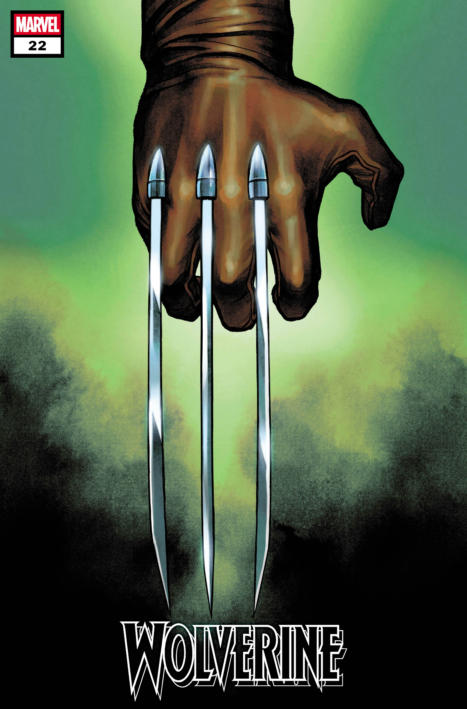 Wolverine with claws extended, comic art