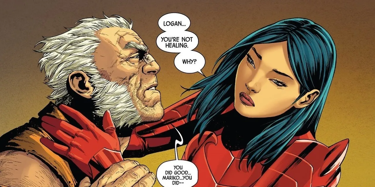 Mariko Yashida with Logan comic art